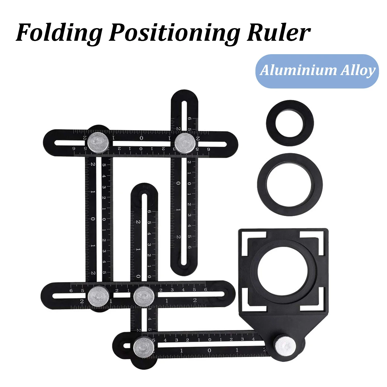

2025 6 Fold Aluminium Alloy Folding Positioning Ruler Multi Angle Measuring Ruler Wood Tile Flooring Punch Template Locator Tool