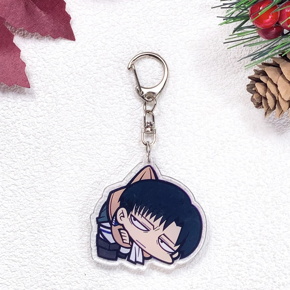 1/13Pcs Anime Characters Attack on Titan Keychain Accessories Acrylic Cute Charms Pendant For Bag Key Holder Backpack Decoration