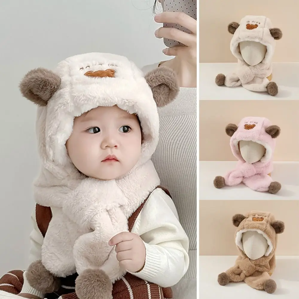 

New Warm Fluffy Fur Baby Hat Ear Protection Windproof Warm Cap Cartoon Lightweight Beanie Winter