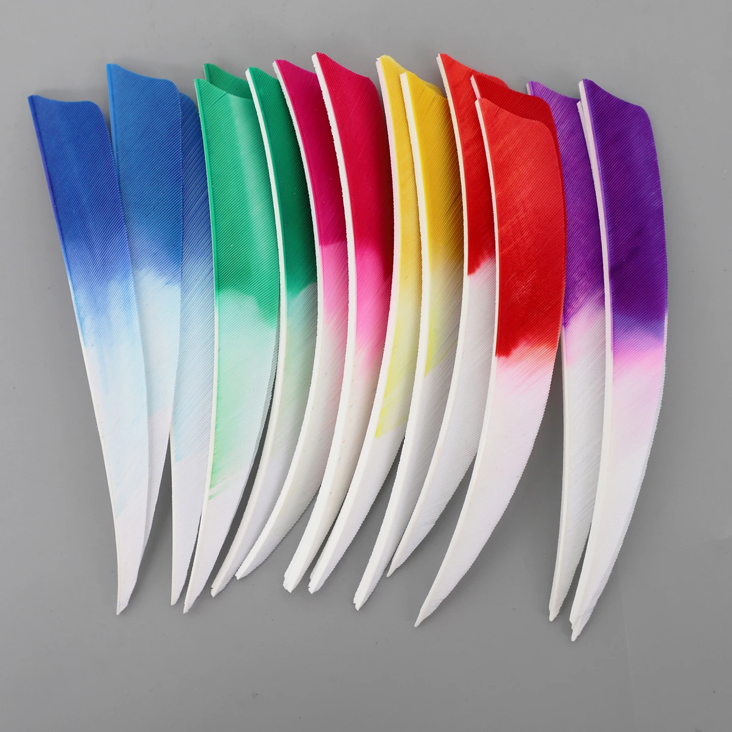 

5 inch Shield Shape Gradient Real Feather Arrow Vanes, ACCMOS Natural Feathers Archery Fletching for Hunting & Target Shooting