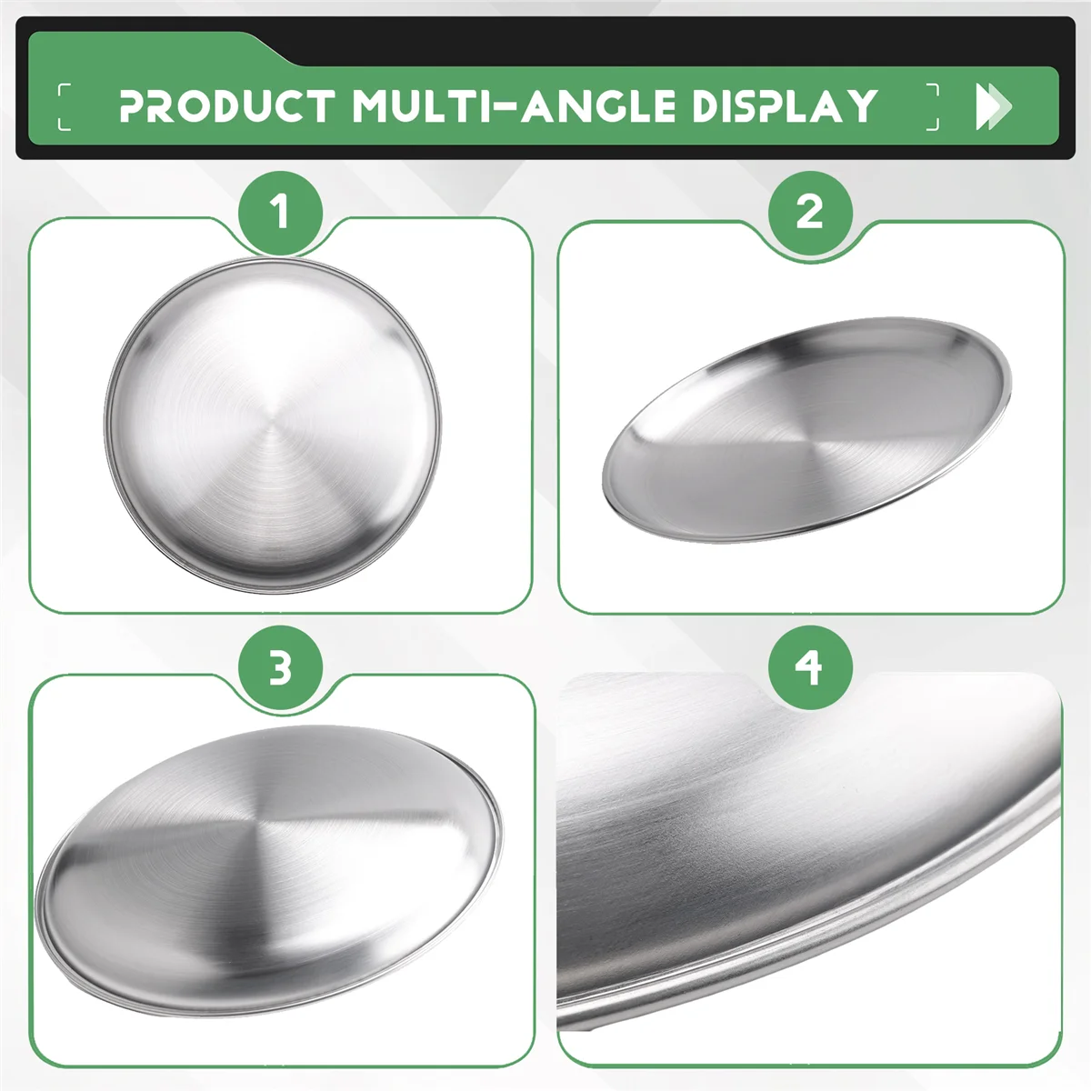 

【Price-Drop!】20cm Stainless Steel Bone Spitting Dish Silver Shallow Tray Metal Dining Disc Round Plate Dessert Tableware