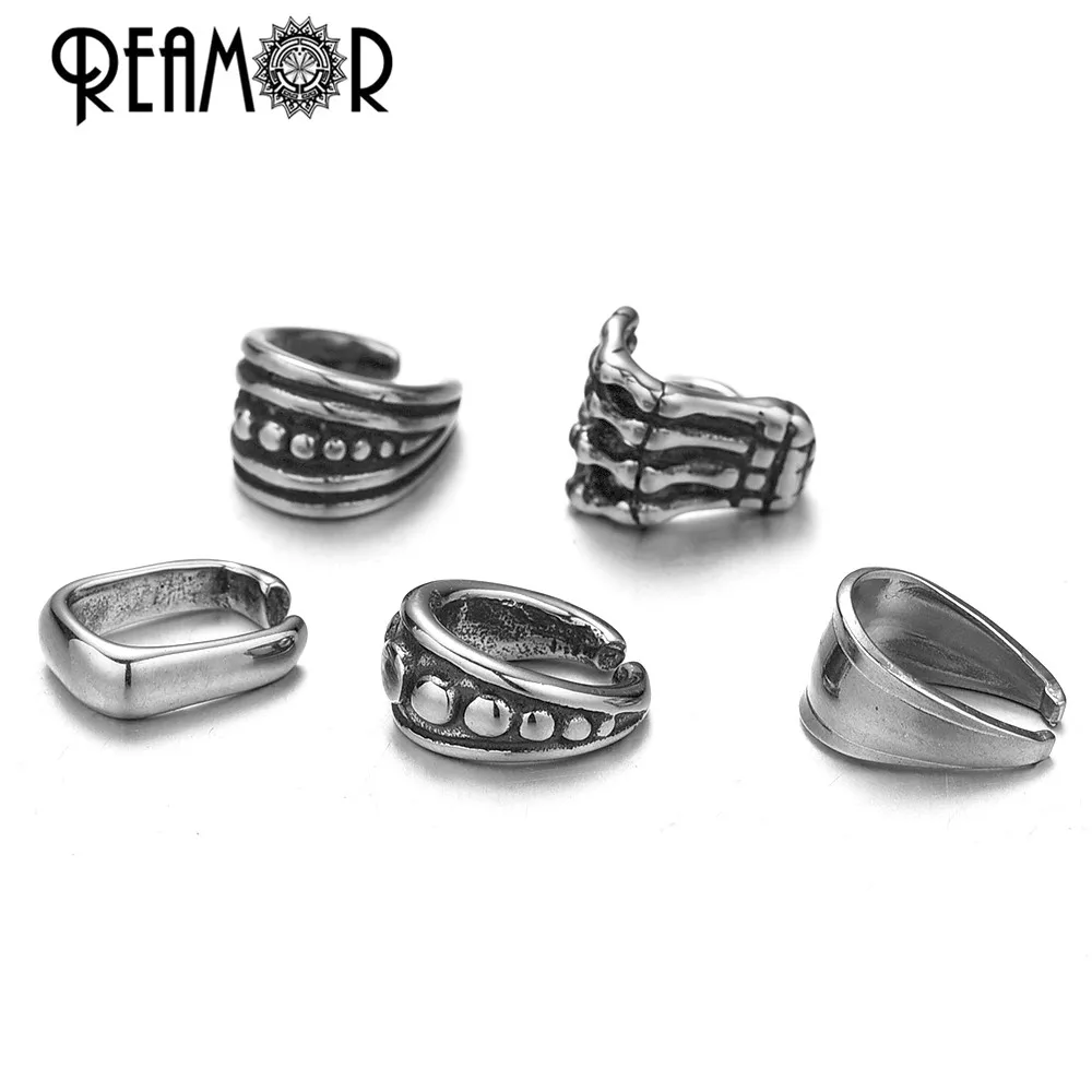 REAMOR 5pcs Stainless Steel Pendant Pinch Bail Clasps Melon Seeds Buckle Necklace Hooks Clips Connector For DIY Jewelry Making