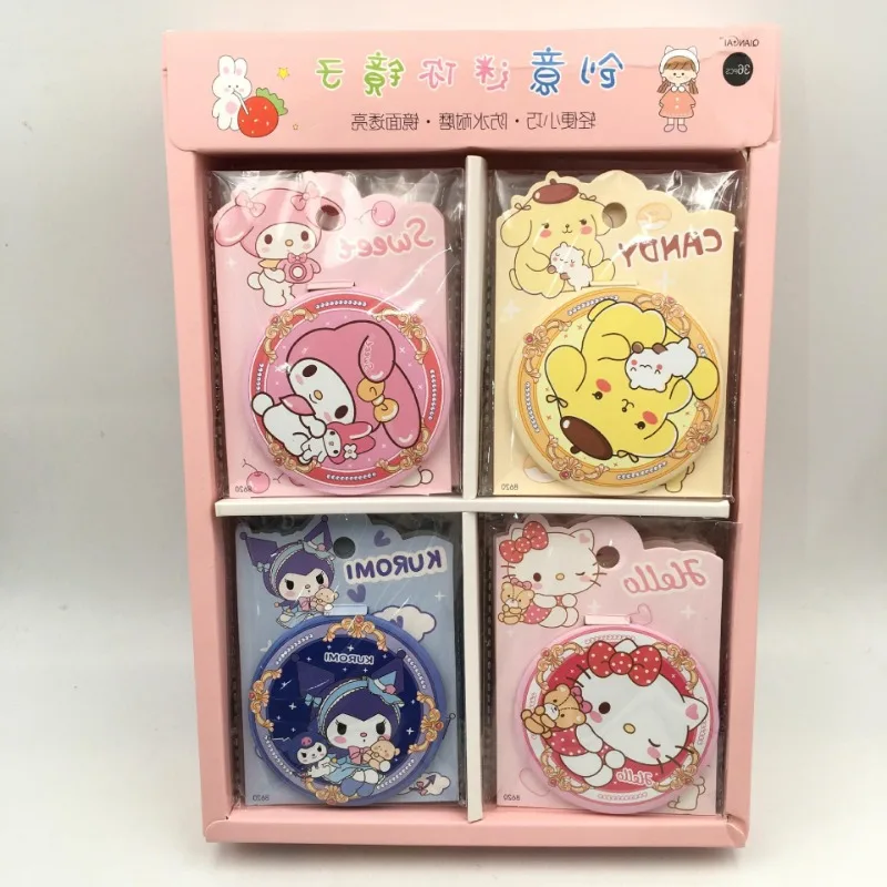 Новый мультфильм Miniso Sanrios аниме Kuromi My Melody зеркало Ins Girl Heart Kawaii портативное круглое зеркало для макияжа праздничные подарки