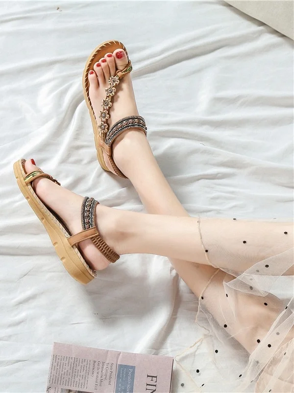 

Женские босоножки на каблуке n Thi, удобные этнические весенние ботинки на плоской подошве с низким вырезом, повседневный ультракожаный материал