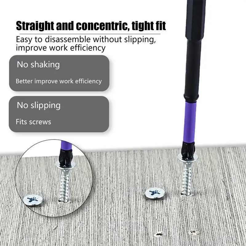 Magnetic Bit Set 5 Pieces Drill Screwdriver Bit Set Long Phillips Screw Driver Electrical Power Tool Accessories For Wrench