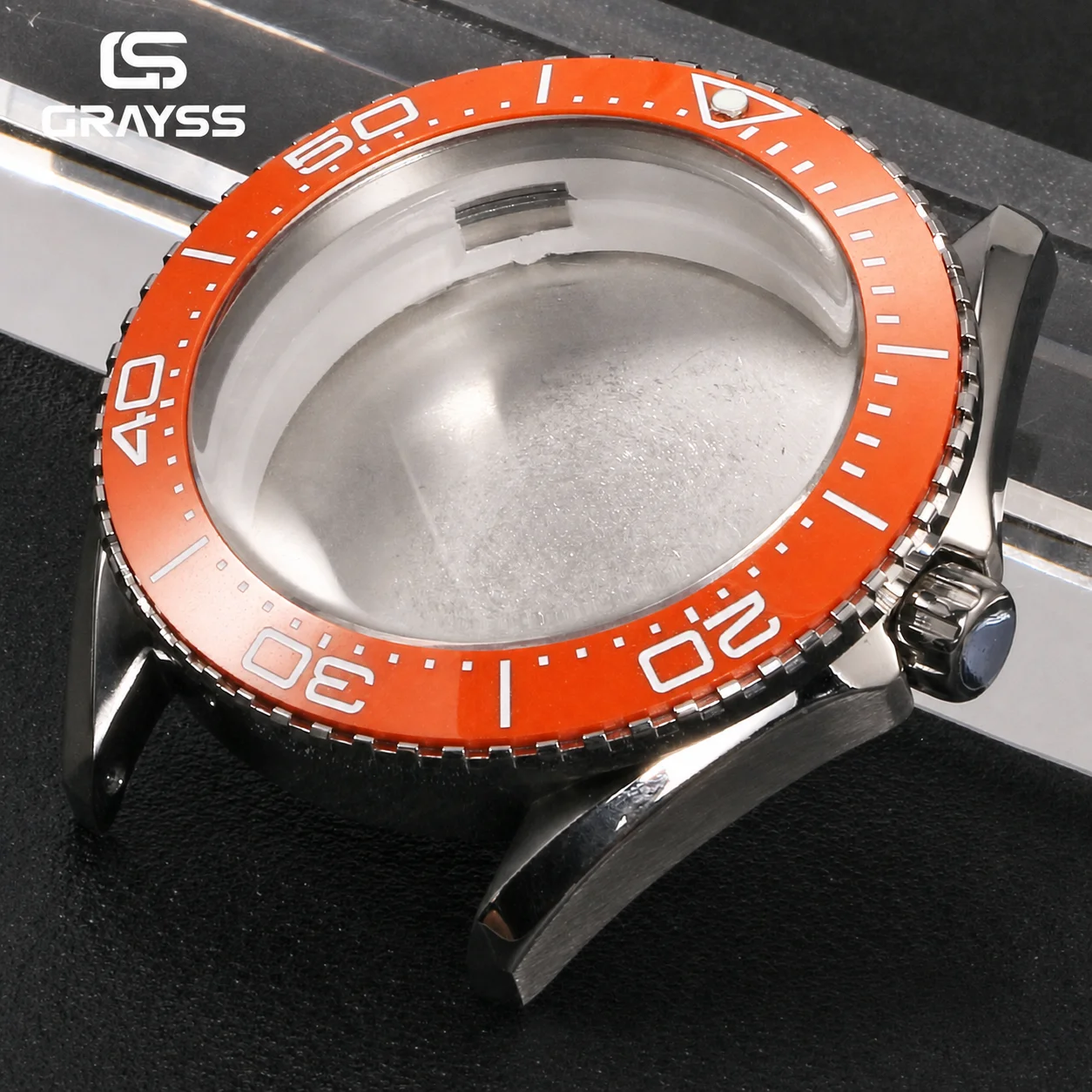 Fit Seamaster 600 NH35 NH36 Watch Case Stainless Steel Diver Case with Ceramic Bezel and Sapphire Domed Crystal 120 Click Circle