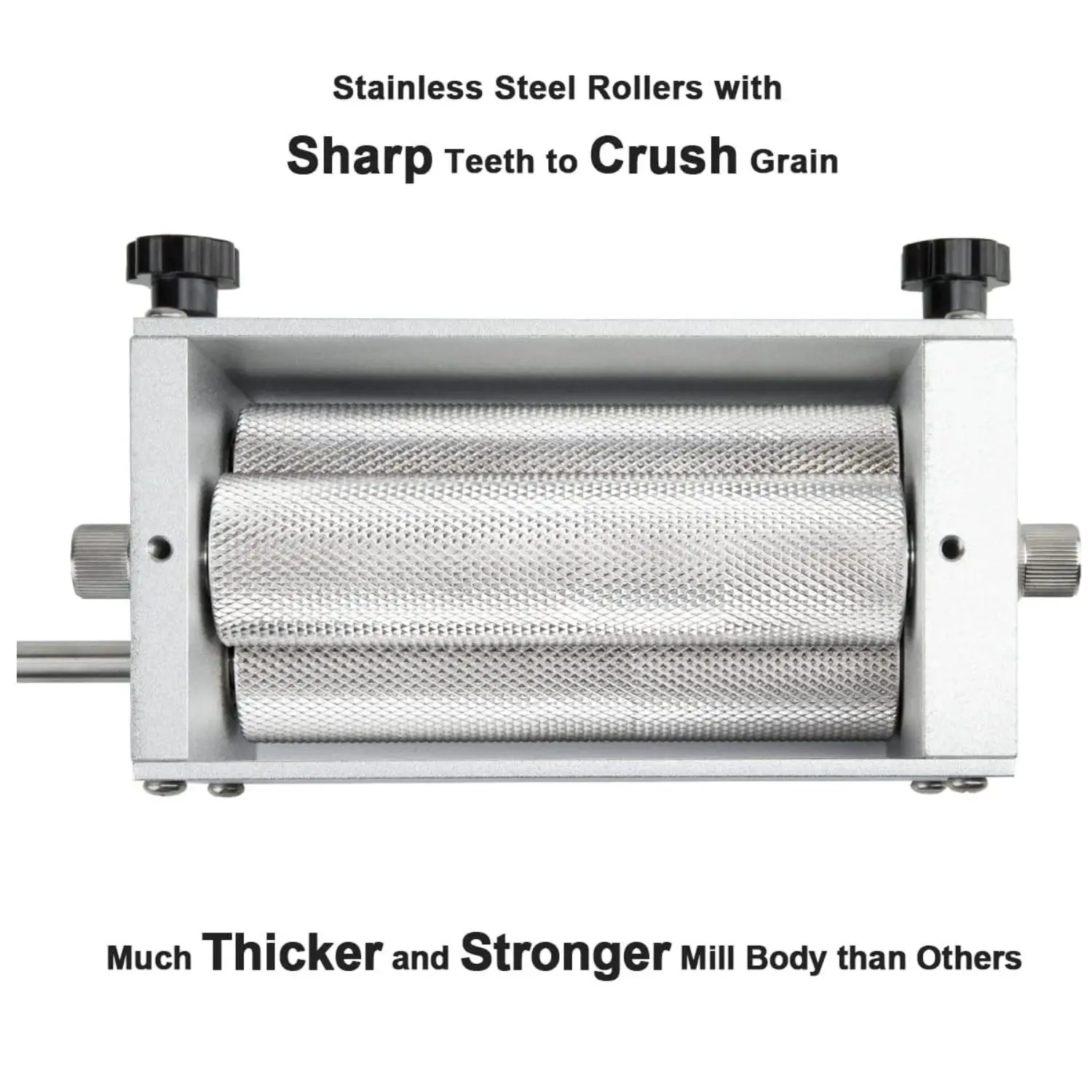 3 Roller Mill Barley Malt Crusher Stainless Steel 2-Roller Barley Crusher Grain Malt Mill for Home Beer Brewing