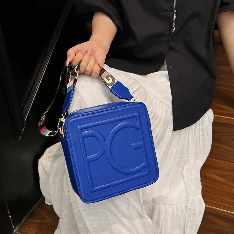 2025 Spring New Solid Square Bag - Street Alphabet Design, Trendy Shoulder/Crossbody