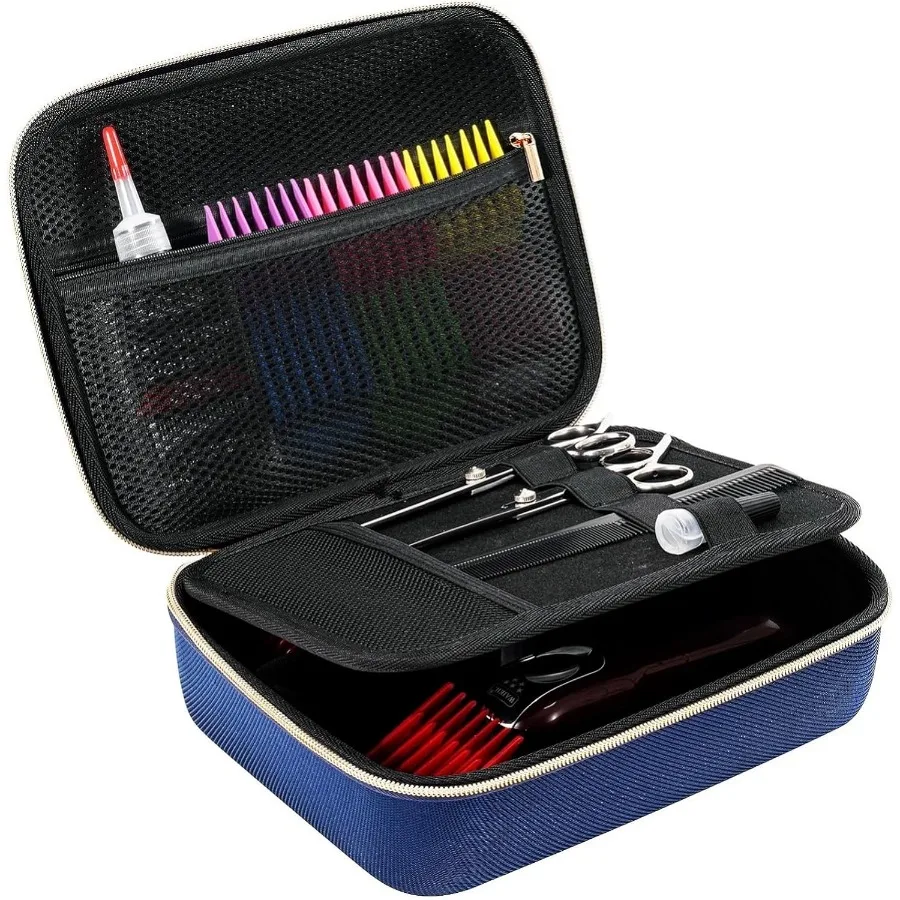 Custodia da viaggio durevole per tagliacapelli e tagliacapelli: borsa portaoggetti portatile per kit di toelettatura con scomparti regolabili
