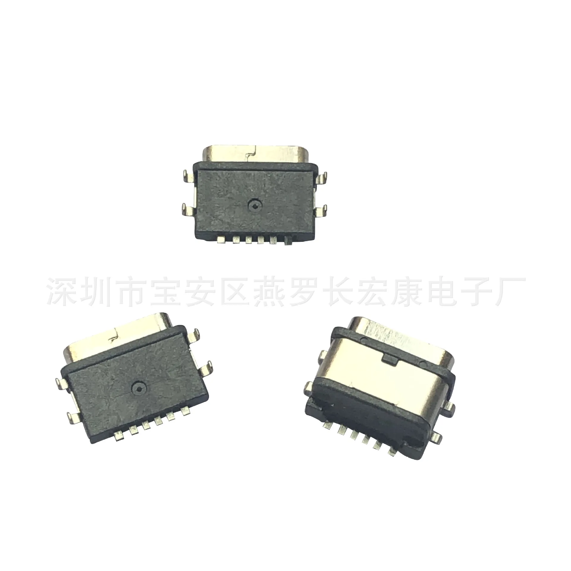 For TYPE-C 6p female seat, sinking plate type, four-pin plug board DIP with ring, female seat