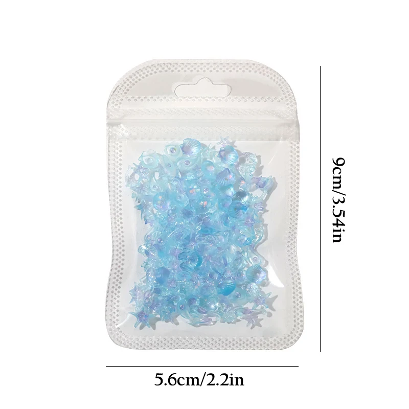 ชุดตกแต่งเล็บ 50 ชิ้น ลายมหาสมุทร ประดับมุก เปลือกหอย พลอยเทียม ปลาดาว สำหรับตกแต่งเล็บ