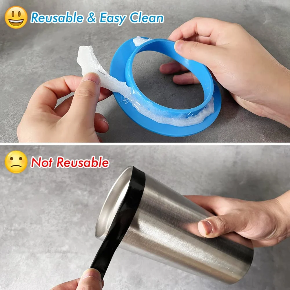 ABHU Epoxy Paint Flat Cup Covers, Tumbler Protection For Epoxy Rim,DIY Resin Epoxy Kit, Clean Cup Rim Accessory Kit -4 Pieces