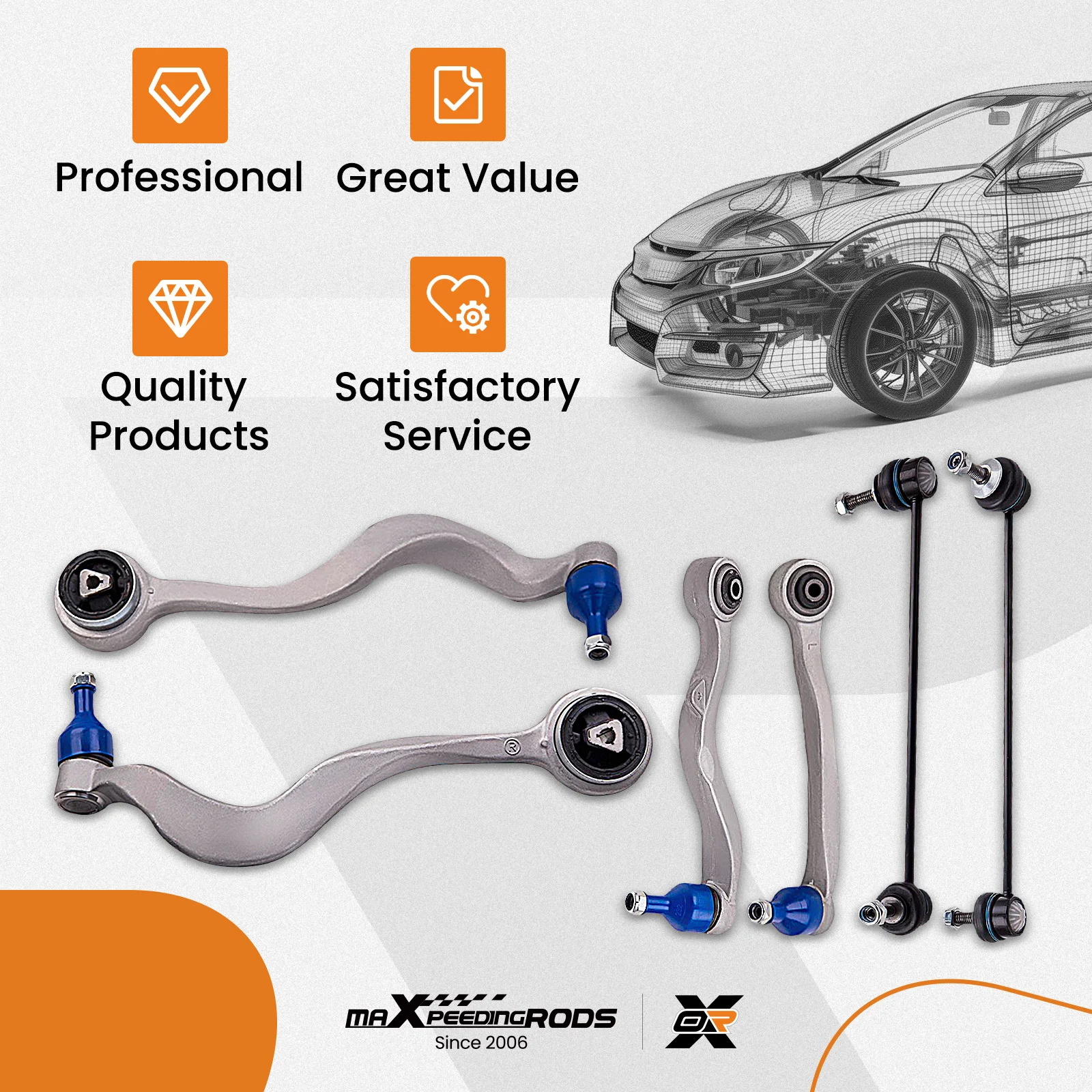 Enlaces de barra estabilizadora de brazo de Control delantero para BMW E60/E61 525i 530i 04-07 535i 528I 2008-2010 31306781547 31356760985 31356769500