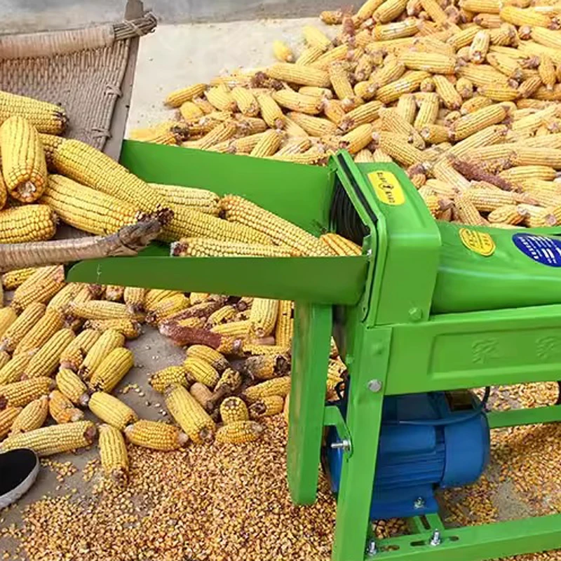 3.8HP Mini Fully Automatic Corn Thresher Maize Peeler Sheller Machine Electrical Corn Threshing Sheller Agricultural Machinery