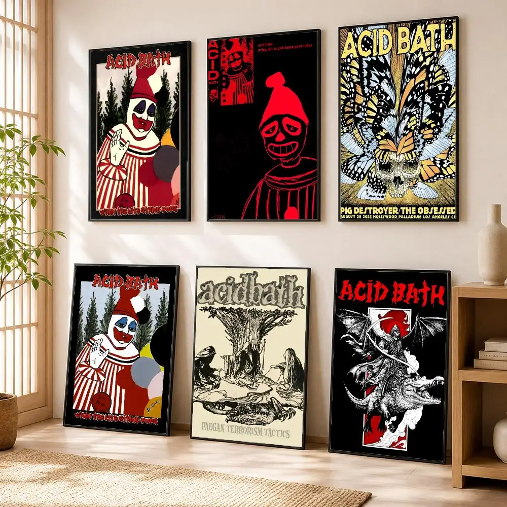 A-Acid Bath Metal Band Poster Modern Home Living Bedroom Bar Hallway Waterproof Wall Art Aesthetic Decor