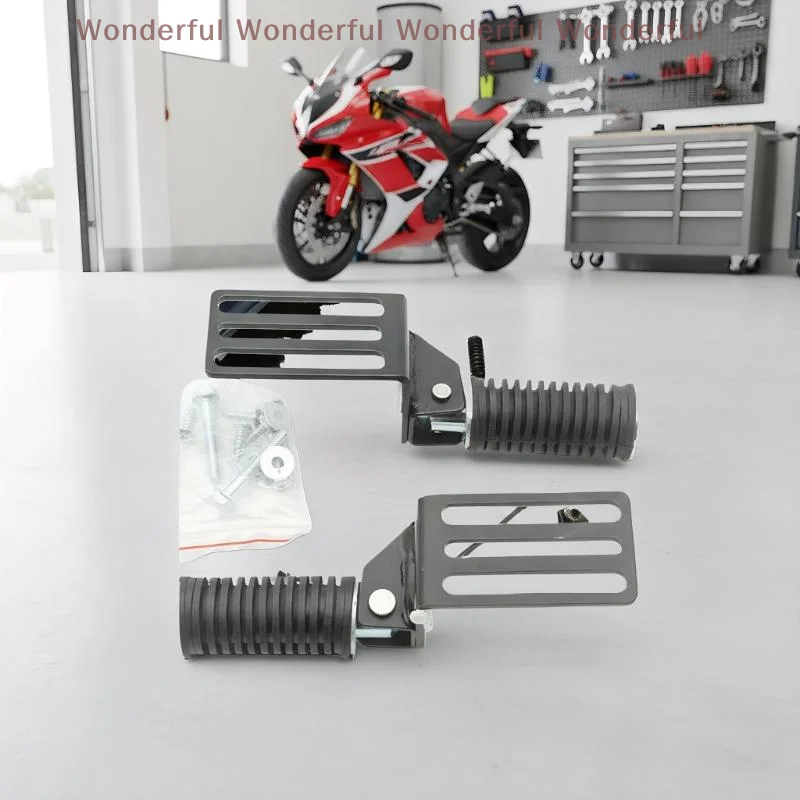 

2Pcs Premium Foldable Front Footrests for Street Cruise, Durable Metal Motorcycle and Electric Bike Pedals