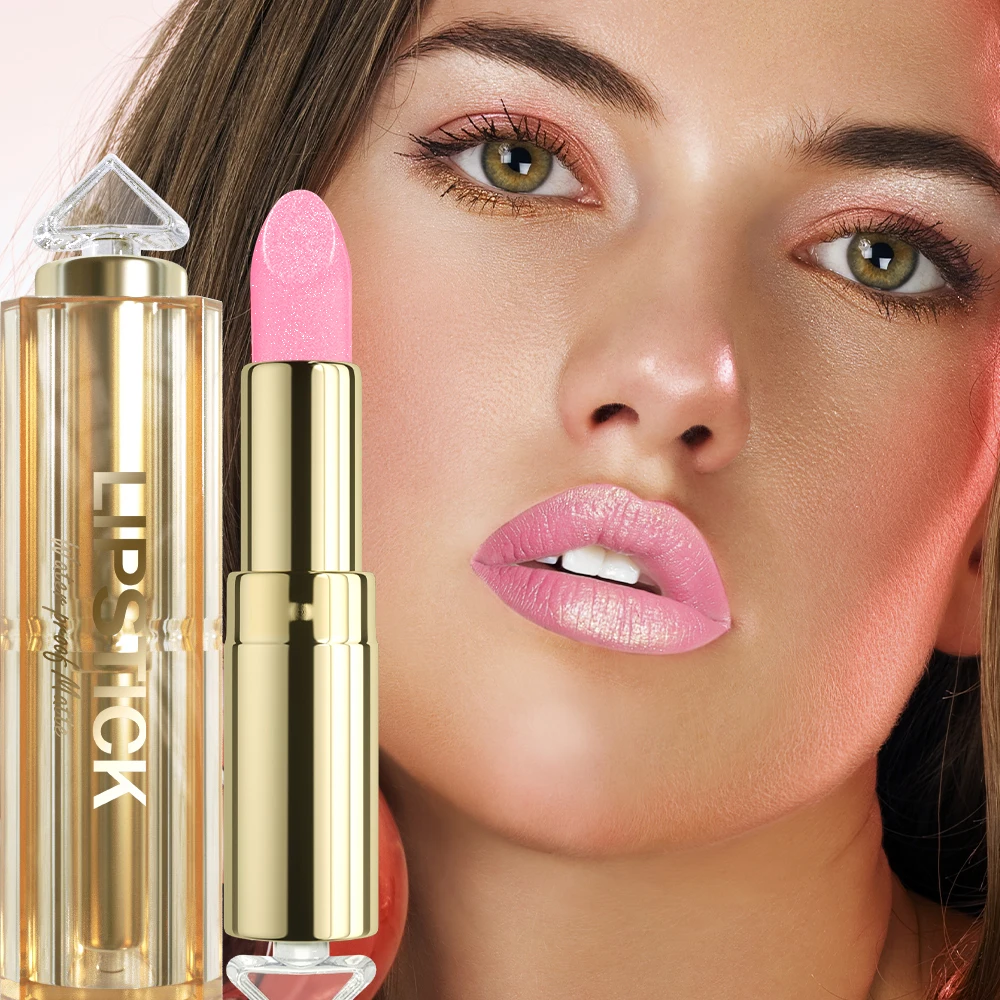 أحمر شفاه معدني خفيف الوزن غير قابل للتجفيف مجموعة أحمر شفاه بلوري لامع ملمع شفاه لامع يدوم طويلاً مقاوم للماء #4