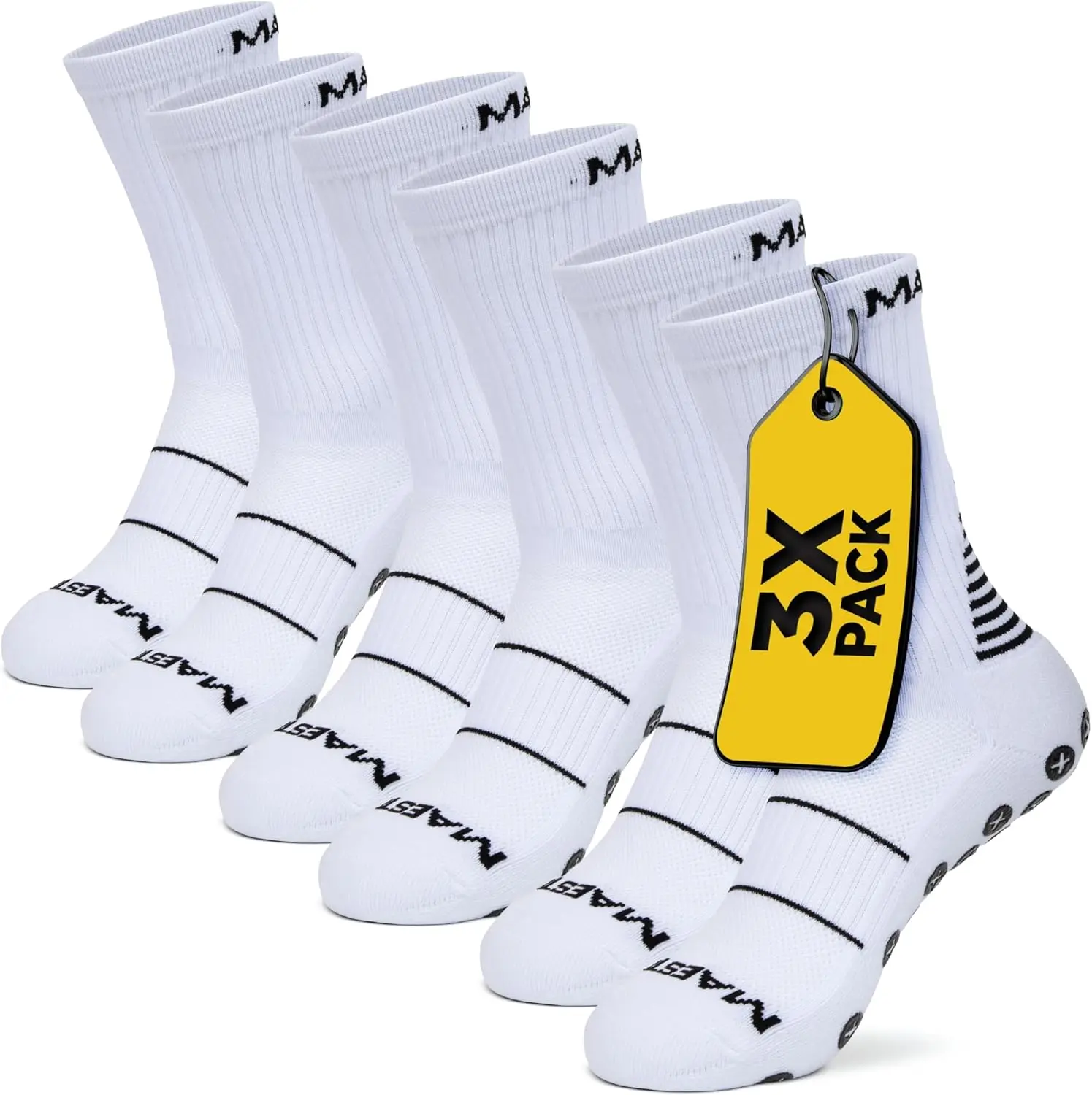 

Non-Slip Soccer Grip Socks for Men and Women - Anti-Slip Pads Ideal for Football, Basketball, Sports