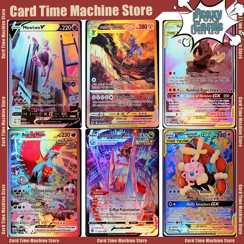 

Японские прокси-карты Pokémon PTCG, карты «сделай сам», коллекция PKM, настольные игры Rapidash 168-198 Moltres 177-198 zoroark 201-214 mewtwo