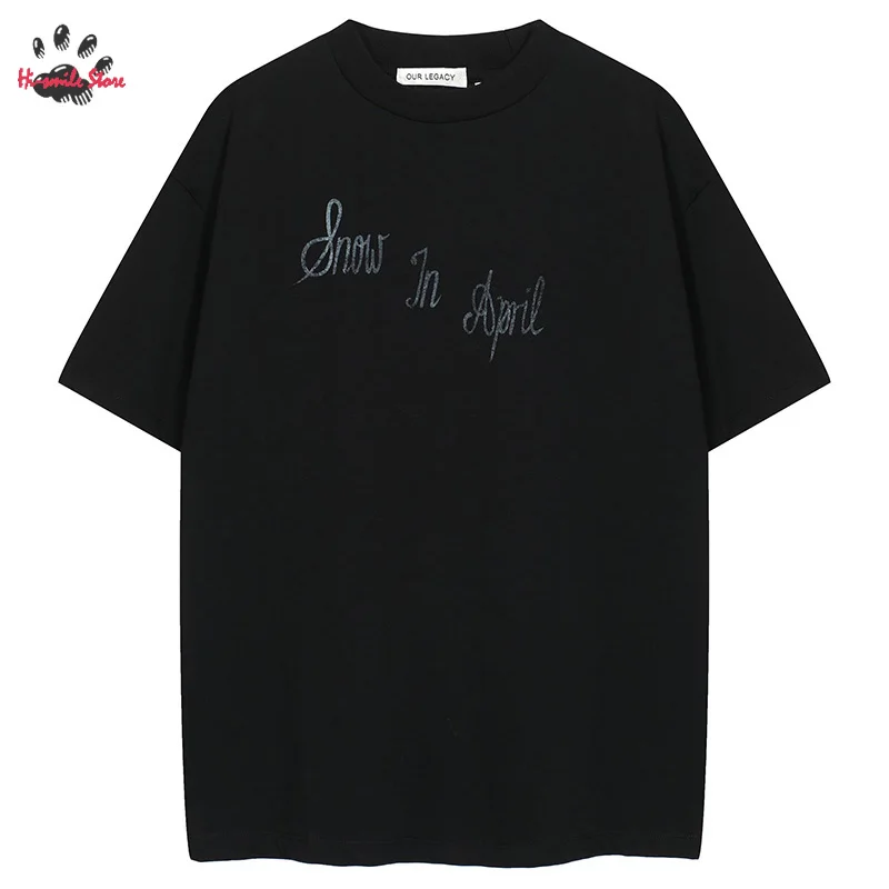 

Our Legacy T-shirt Cotton Oversized Streetwear Men Woman Summer Top Tee Hip Hop Casual Crewneck Retro Best Quality