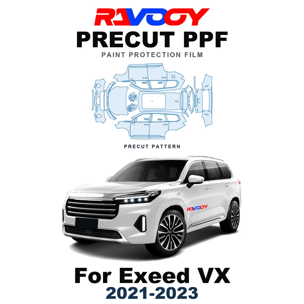 Precut PPF For Exeed VX 2021-2023 8.5mil TPU Paint Protection Film Hood Bonnet Bumper Headlight Self-Healing Clear Kit Fenders