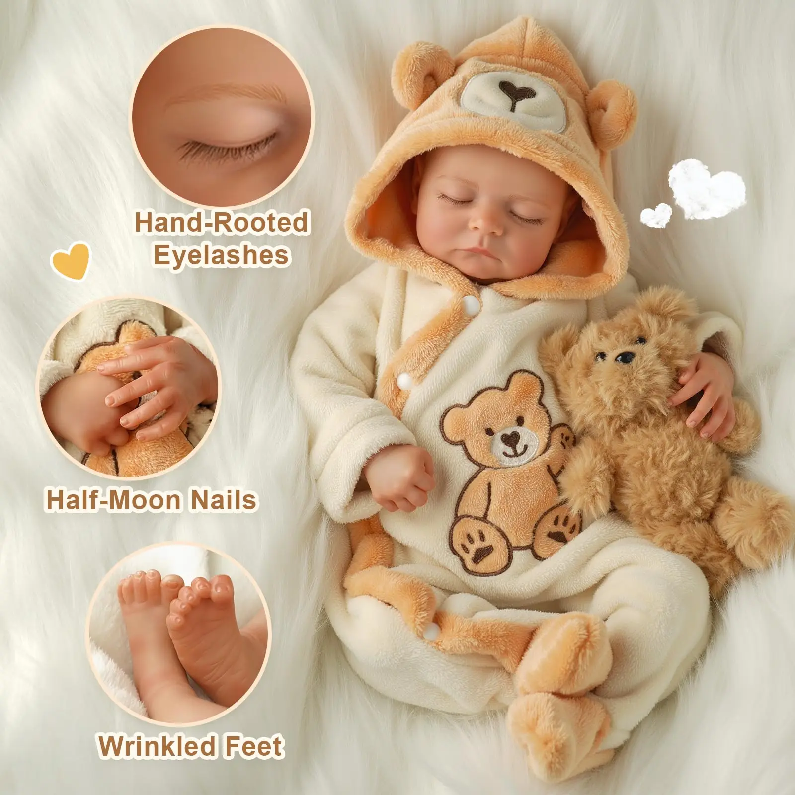 ตุ๊กตาเด็กทารกเกิดใหม่ ขนาด 20 นิ้ว หลับตาเหมือนจริง ทำจากไวนิลเนื้อนุ่ม ตัวทำจากผ้า ตุ๊กตาเด็กแรกเกิด พร้อมอุปกรณ์เสริม สำหรับเด็กอายุ 3 ปีขึ้นไป
