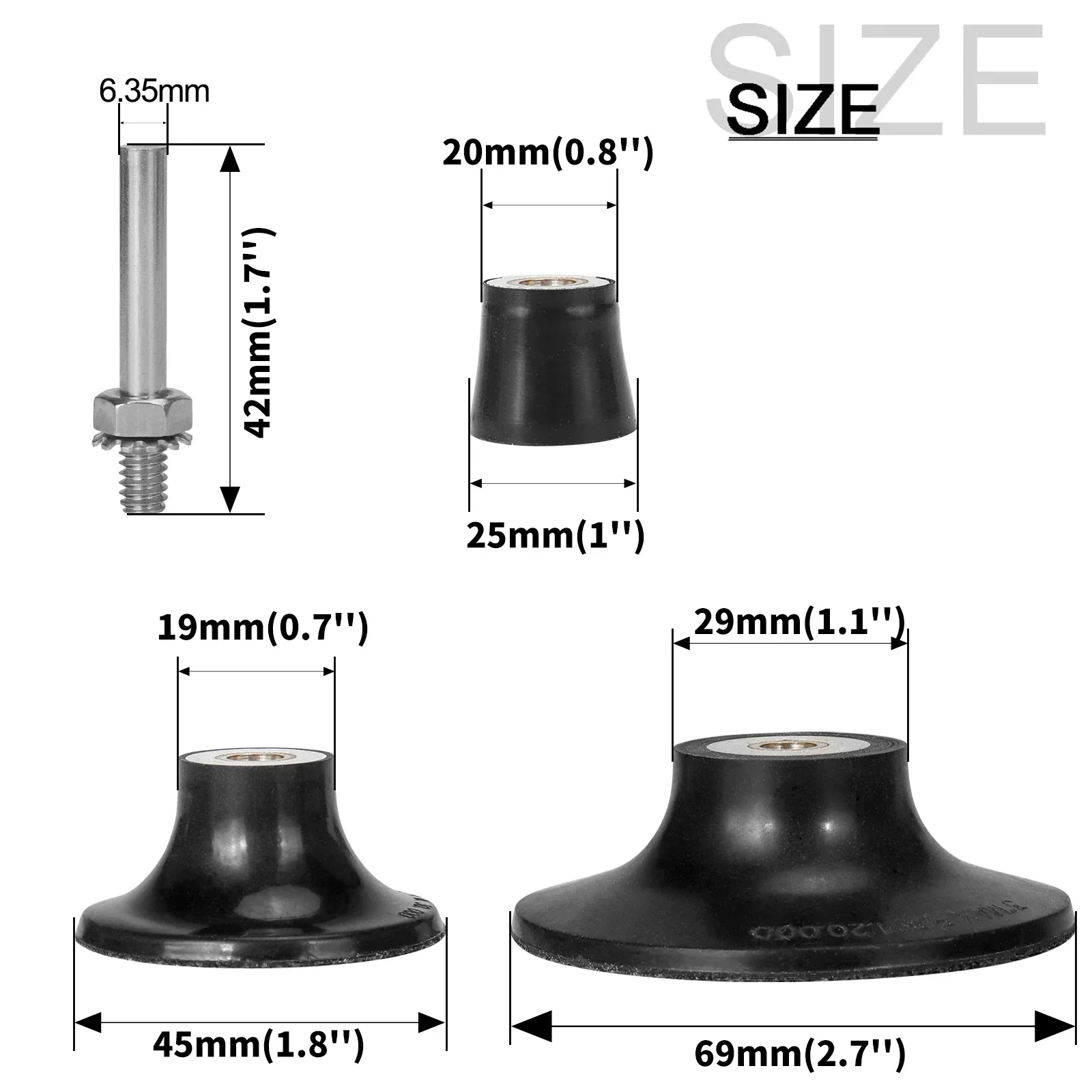 1, 2, 3 Zoll Roll Lock Schleif scheiben halter Träger kissen 6mm/6,35mm Schnell wechsels cheibe für elektrische Bohrer und Schleifer