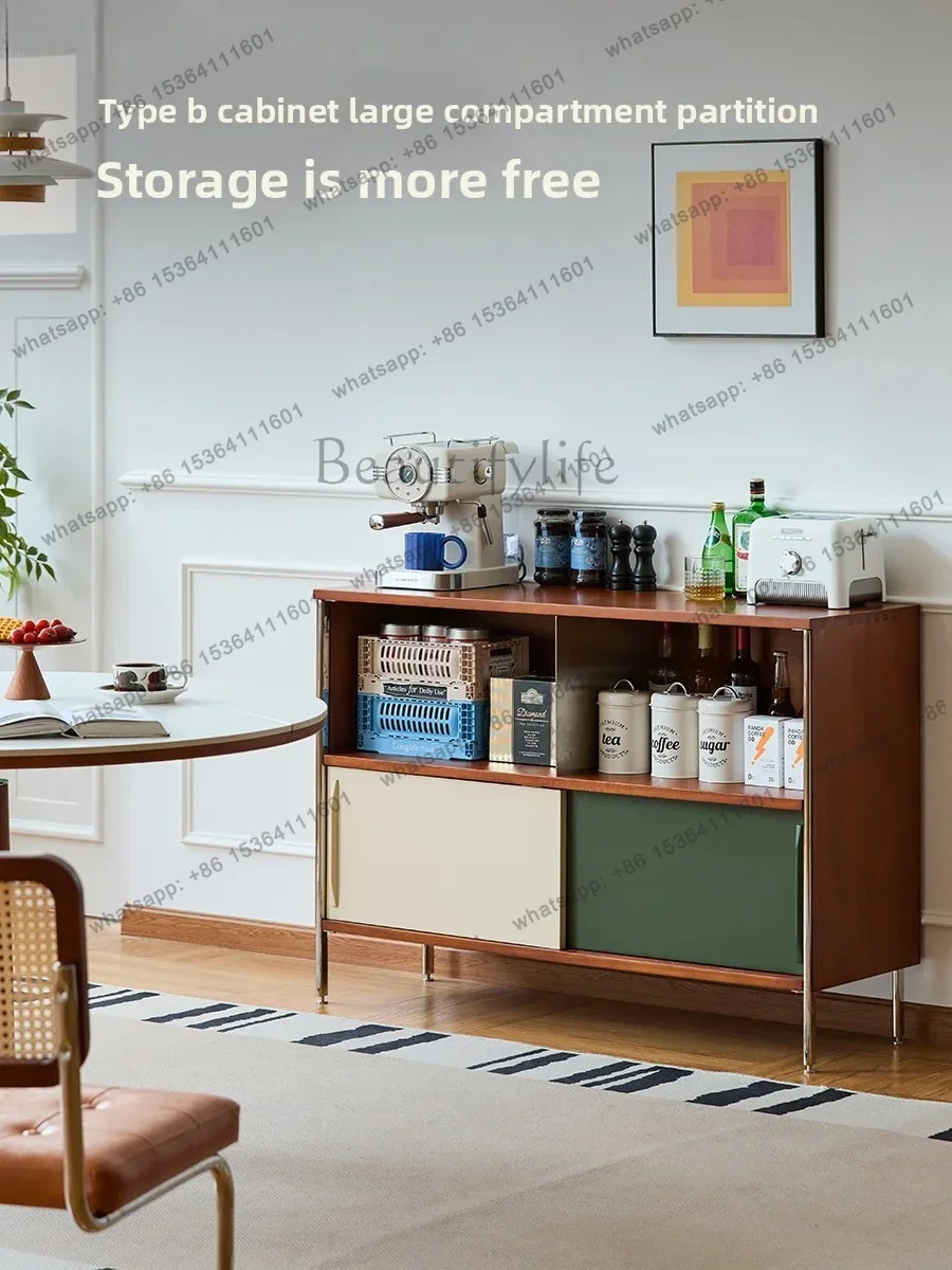 D14Multifunctional Storage Cabinet for Living and Dining Room, Wall-Mounted Retro Small Side Cabinet, Storage Organizer