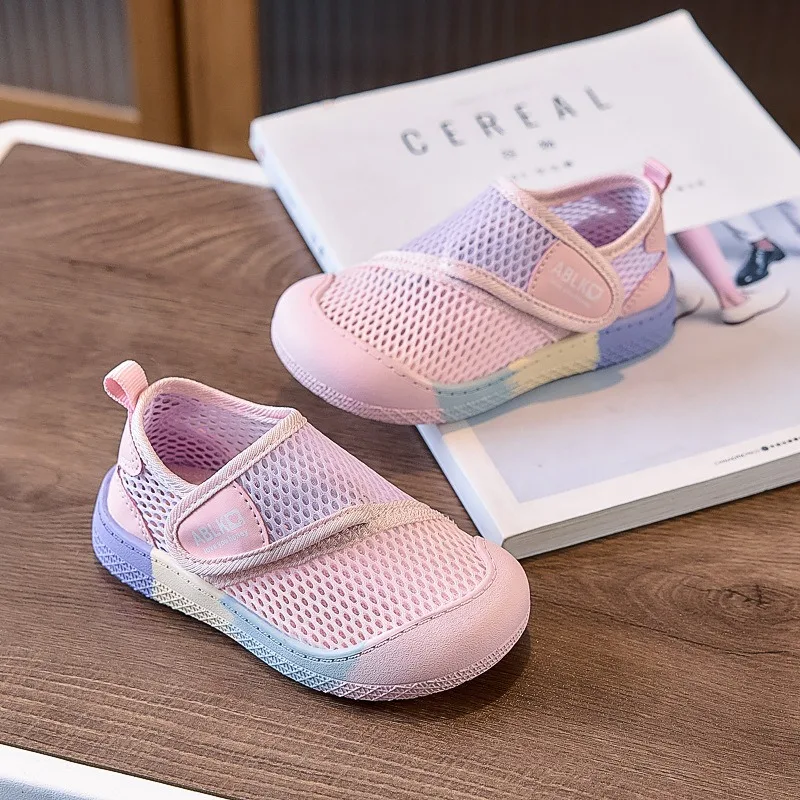 Summer Baby Girls Boys Casual Shoes Breathable Mesh Kids Barefoot Sneakers Anti Slip Infant Toddler Shoes Soft Sole Child Shoes