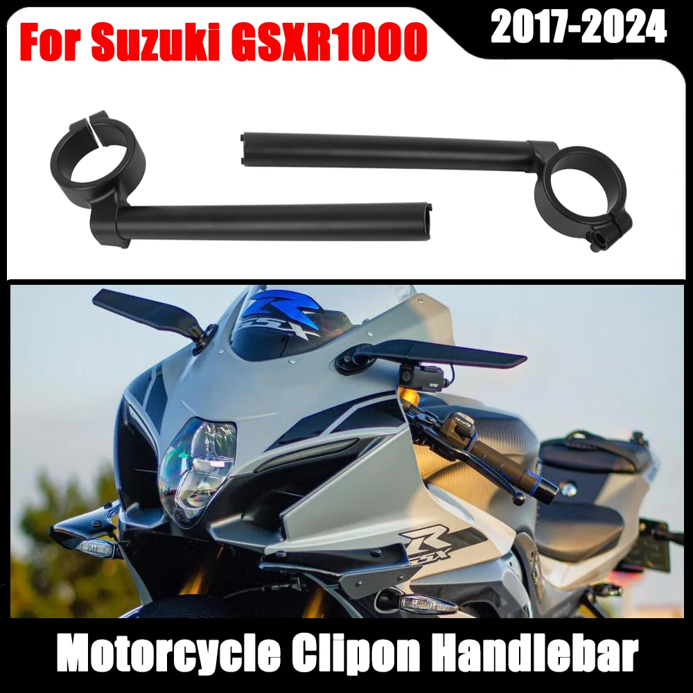 

Motorcycle Clipon Handlebar For Suzuki GSXR1000 GSX-R1000 GSXR 1000 2017-2024 Aluminum Clip On Handlebars Fork Tube Handle Bars