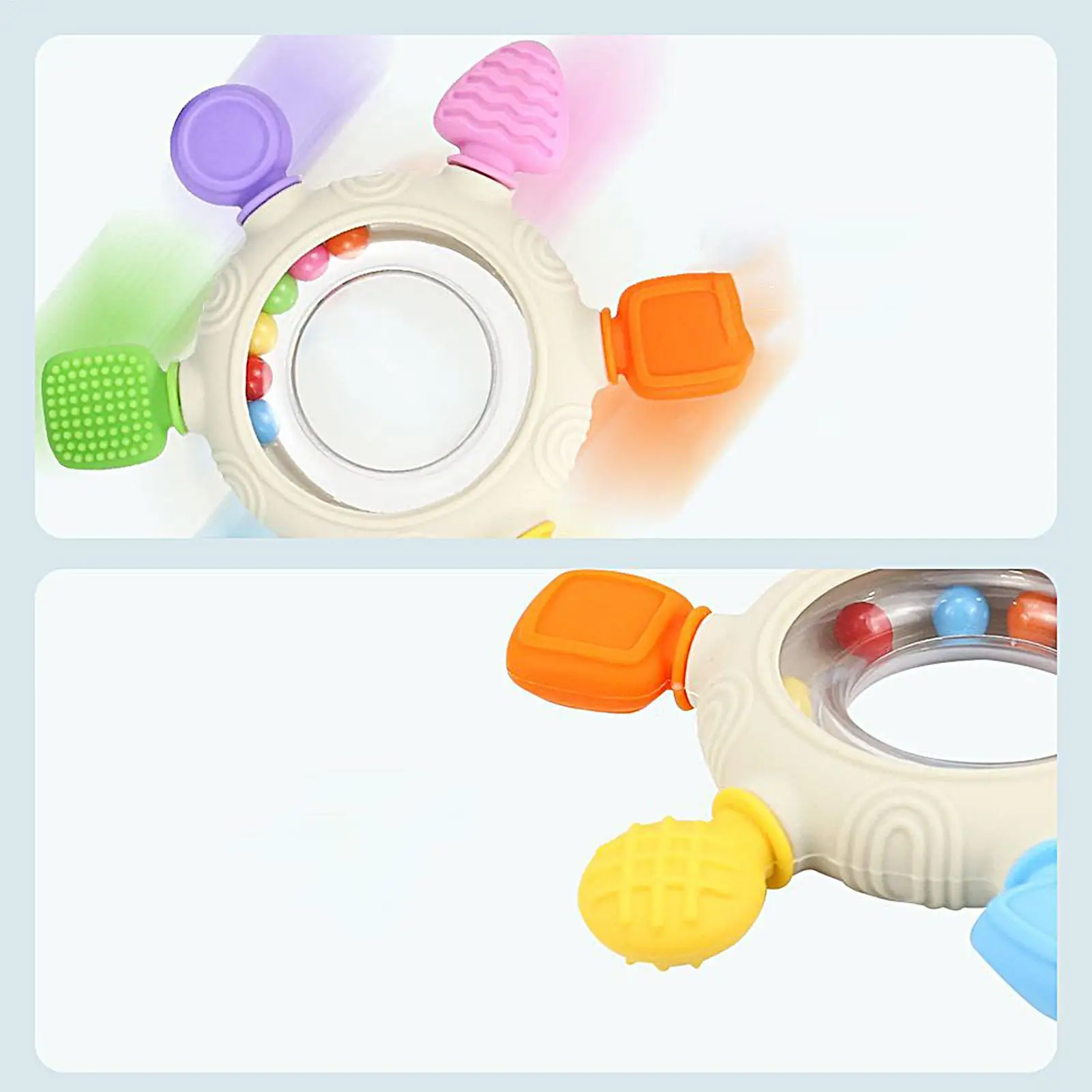 Baby Bijtringen Zintuiglijke Baby Bijtring Fopspeen Rammelaar Zintuiglijke Bijtring Relief Ringen Rammelaar Voor Slapen Kinderdagverblijf Reizen Jongen