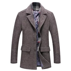 New Man Warm Winter Overcoats Quality Male Wool Blends Long Jackets Men Winter Cashmere Wool Blends Business Casual Trench Coats