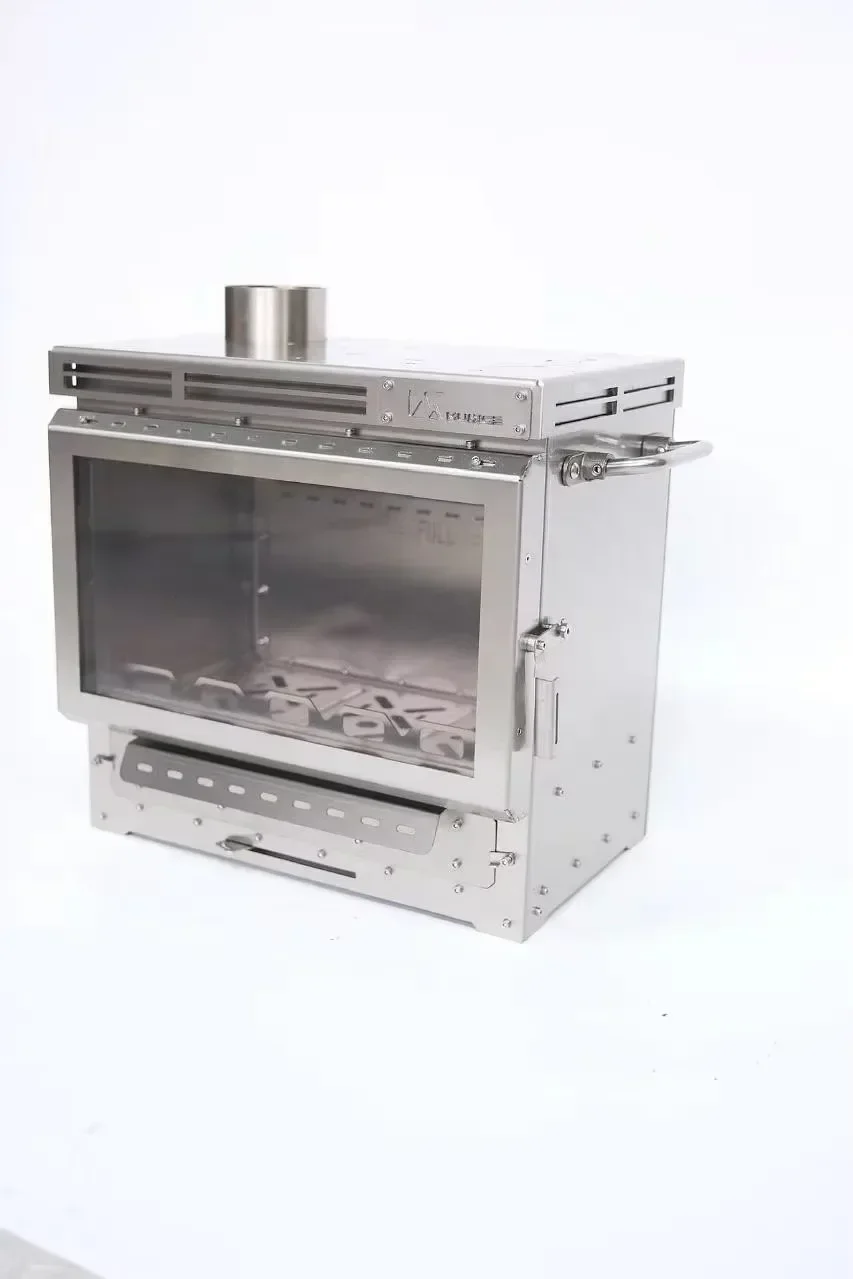 Por Stainless Steel Wood Burning Stove Eco-Friend Outdoor Cooking and Heating Solution for Camping Hiking Tours