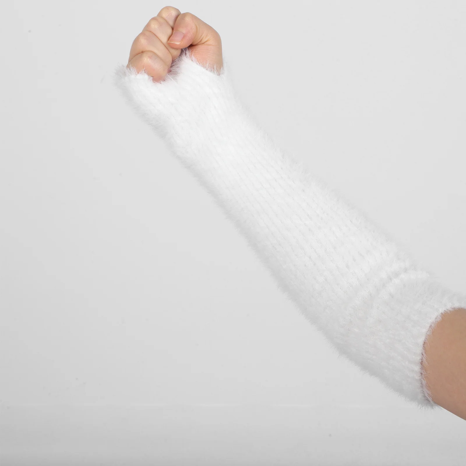 

1 Pair Arm Warmers Long Fingerless Sleeve Gloves Thermal Hand Warmers For Women Girls Cozy Overelbow Warmth Stretchy Knitted Arm