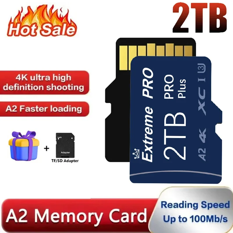 การ์ดความจำแฟลช SD/tf ของแท้2TB Micro TF SD Card A2 V60ความเร็วสูง cartão de memória สำหรับ Nintendo Switch โทรศัพท์ Ps4 Ps5