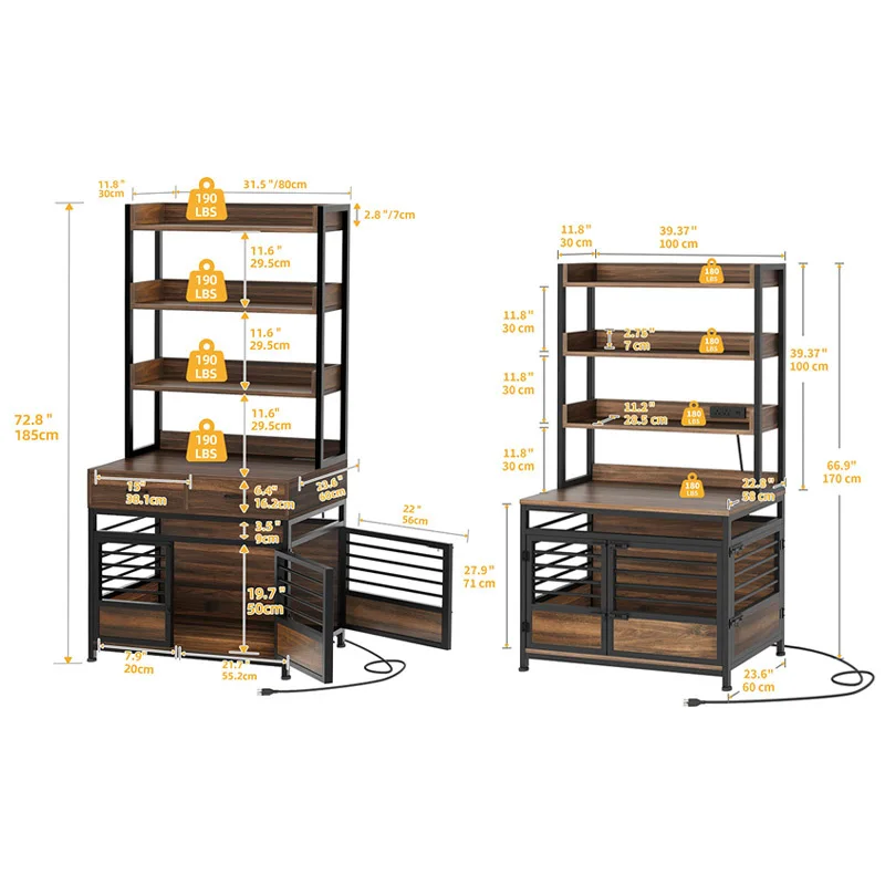 Medium Dog Cage Storage Storage Rack Double Door Furniture Indoor Kennel Kennel House Furniture