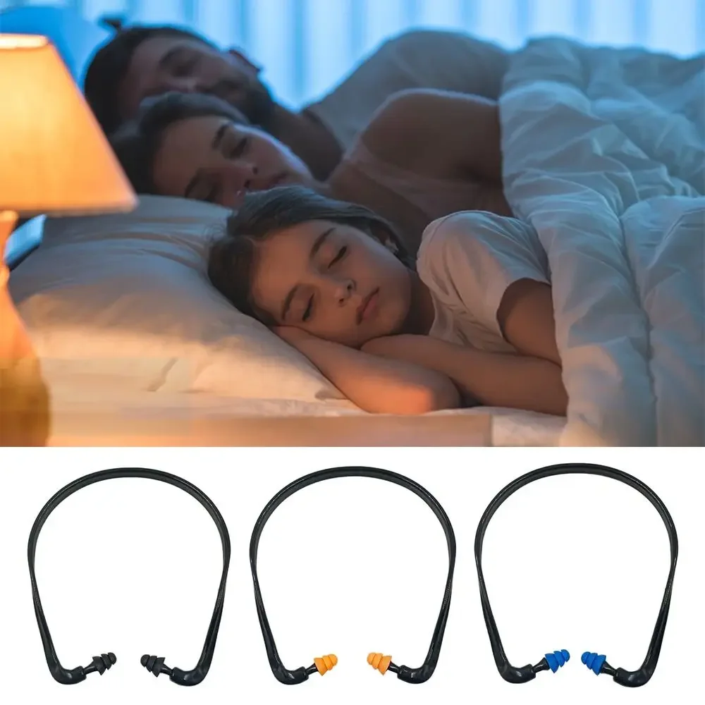 Soft Silicone Head-mounted Earplugs Sleeping Blue Black Orange Anti-Noise Earmuff Working Swimming Noise Reduction Ear Plugs