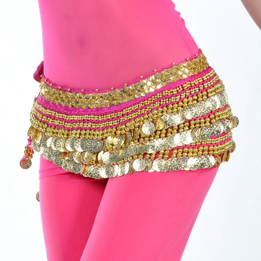 2022 Belly dance costume clothes indian dance belt bellydance waist chain hip scarf women girl dance with 248 gold coin 10 color