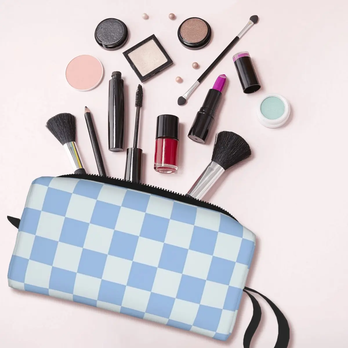 Checkerboard Mini Check Pattern Makeup Bag Cosmetic Organizer Toiletry Cosmetic Bag for Women Beauty Travel Pencil Case
