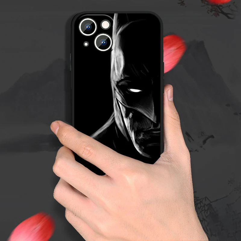 DC Comics Batman Phone Case For Apple iPhone 15 Ultra 14 13 12 11 XS XR X 8 7 Pro Max Plus mini Black Cover