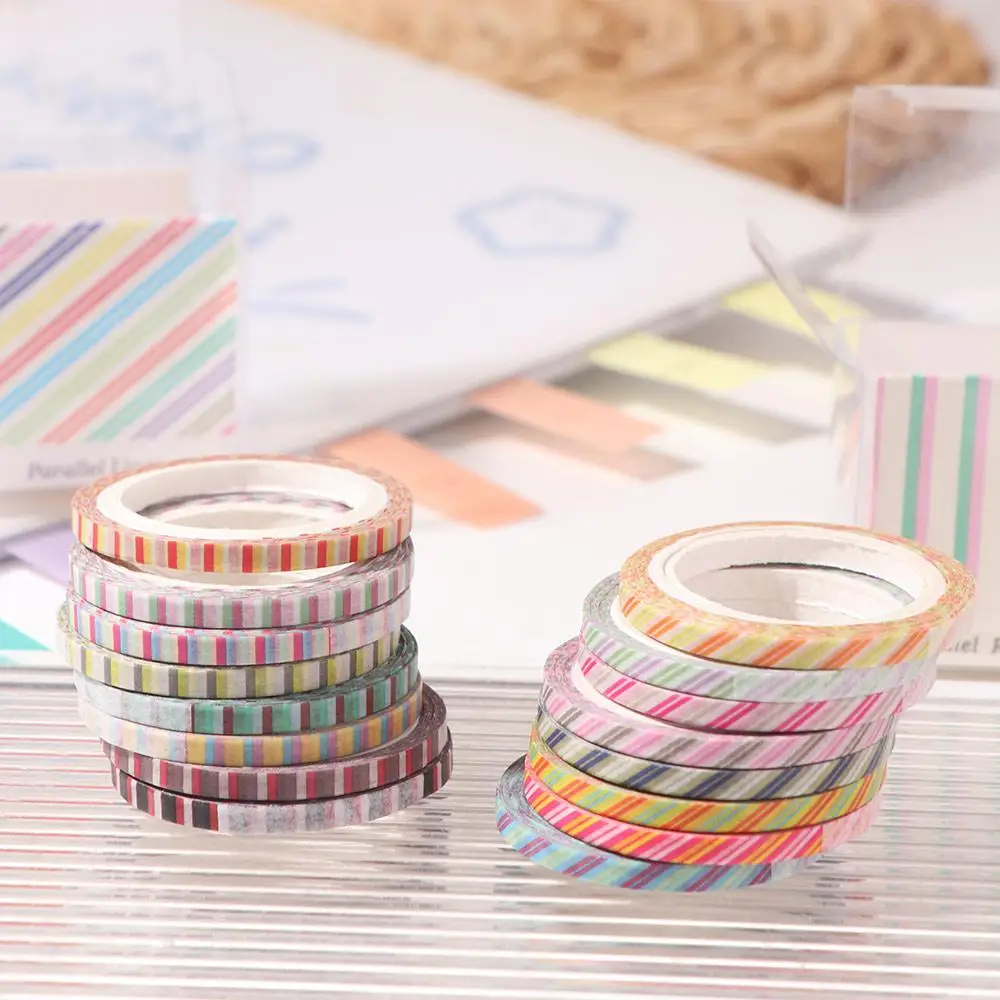 

8 Rolls Kawaii Paper Artwork Decorative Tapes DIY 8 Rolls Sticker Roll Decorative Colorful Stationery Stickers School Stationary