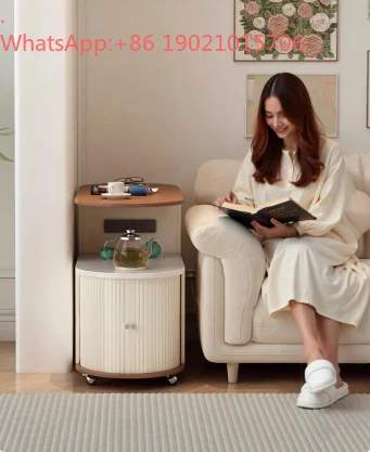 HJ balcony single tea table rock slab tea table mobile rotating small integrated automatic water coffee table