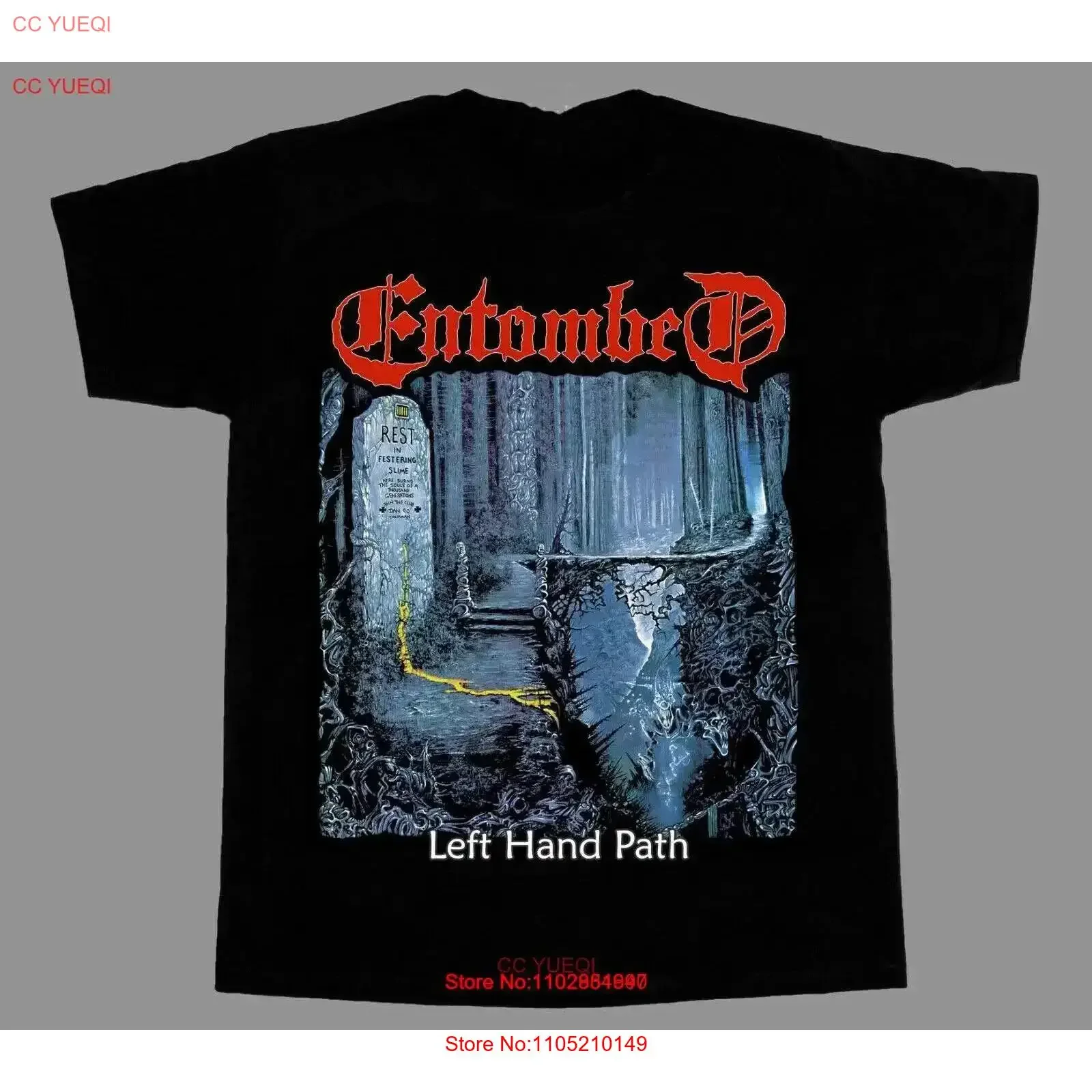 ENTOMBED CLANDESTINE LEFT HAND PATH NEW BLACK SHIRT SLEEVE T UNISEX TEE vintage Washed Breathable Versatile Stylish graphic