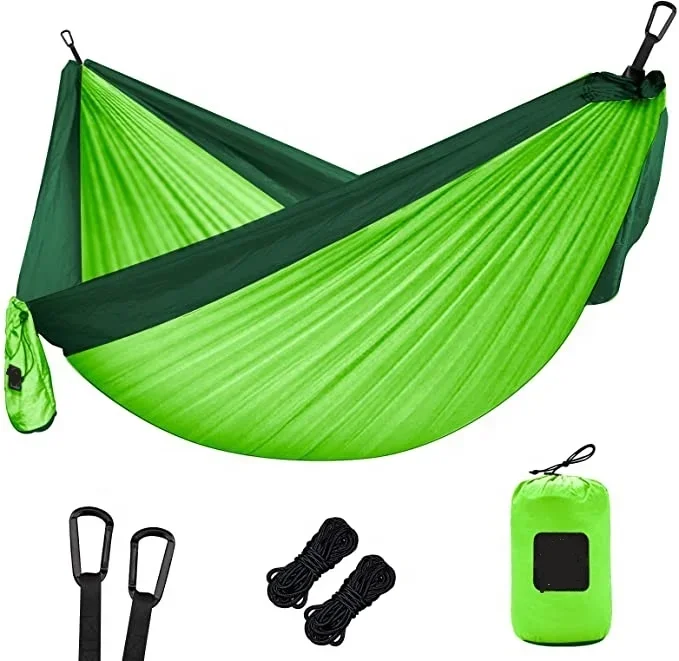 Double Camping Hammock,Portable Parachute Hammock Suitable For Outdoor Beach Yard,Perfect Backpacking Gear