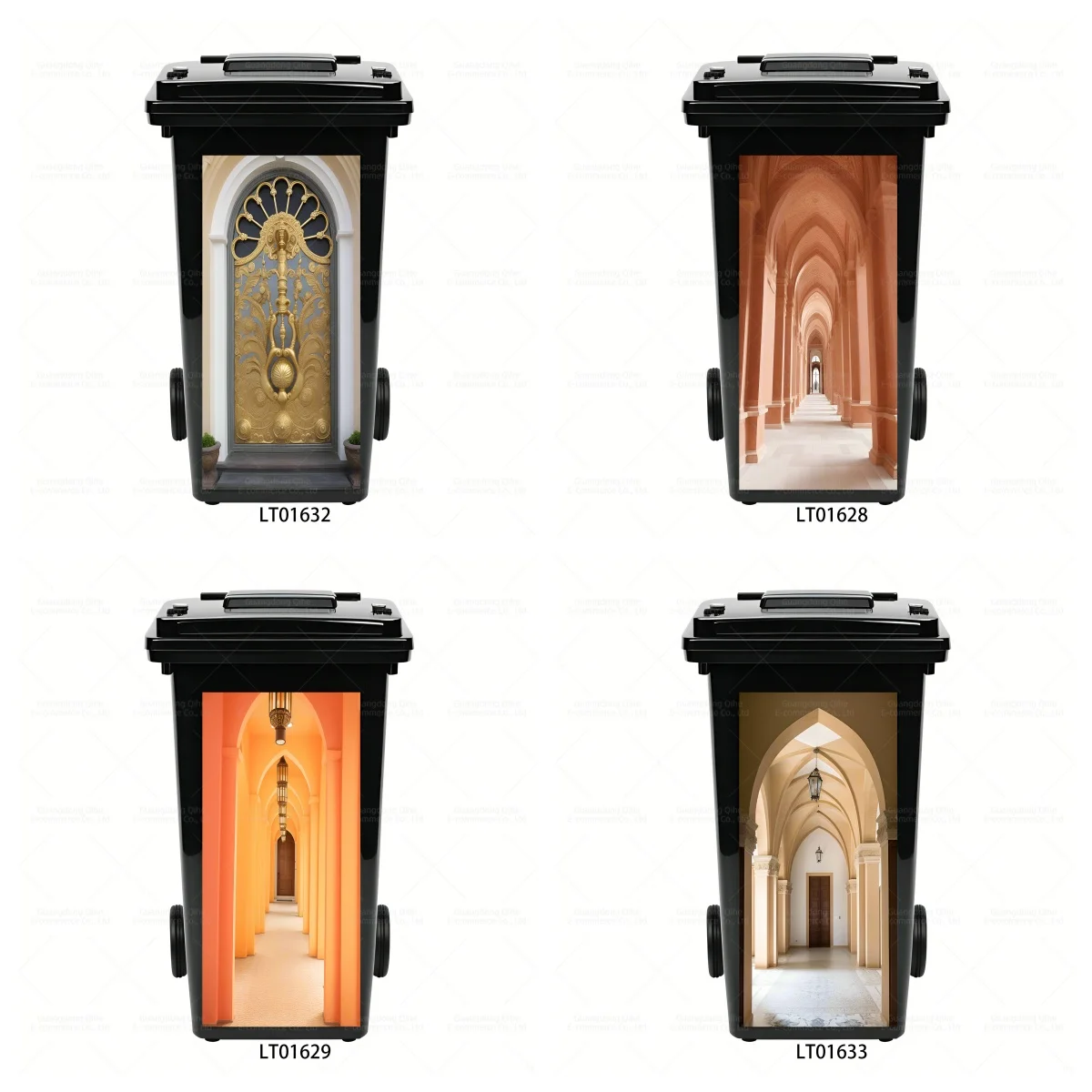 

Muslim, seaview, sky, corridor, 3D sticker, vinyl outdoor home decor sticker, applicable for trash can