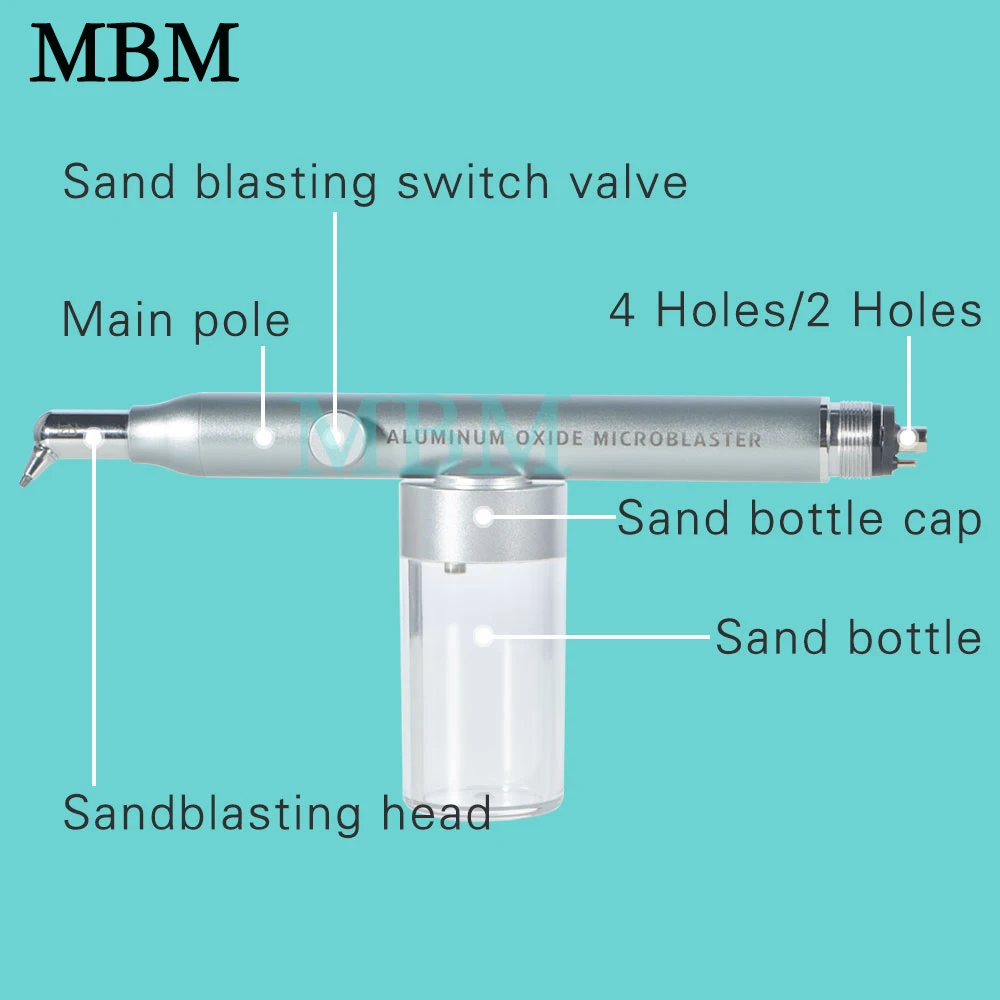 MBM Aluminum Oxide Microblaster with Water Spray Dental Microetcher Alumina Sandblasting Gun Teeth Roughening Technician Tools