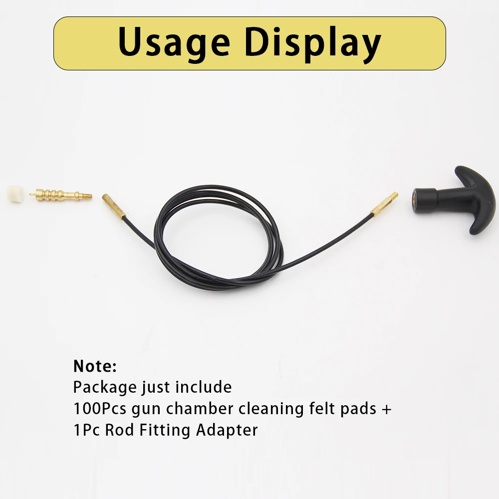 100 قطعة منصات ورأى تنظيف غرفة البندقية مع 1 محول تركيب قضيب ل.17/.22/.38/.30 كريات التنظيف المحددة من عيار Cal