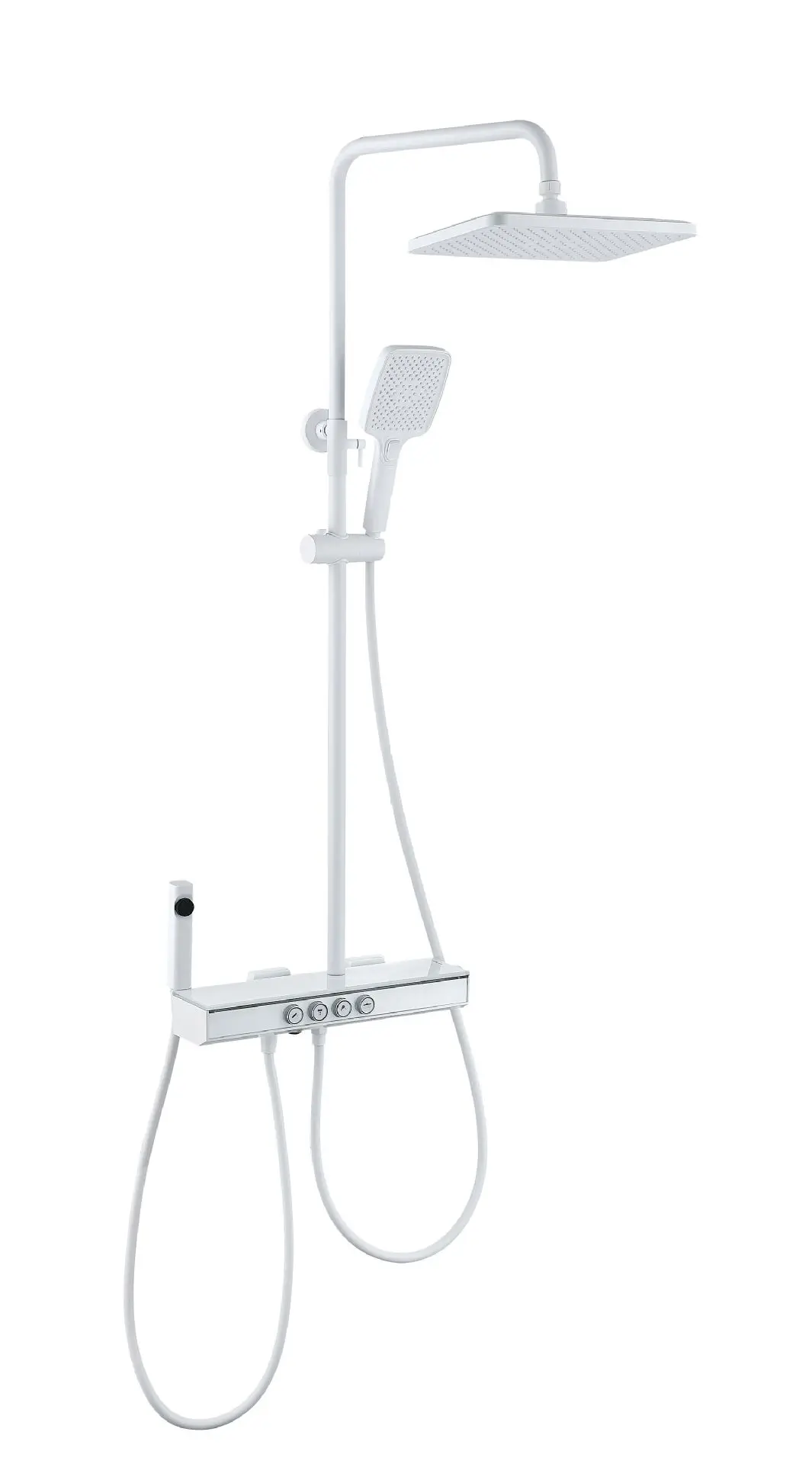 مجموعة دش مضغوطة بيضاء متعددة الوظائف، للاستخدام المنزلي ذو التدفق الكبير، شاشة رقمية ذكية للفندق #1