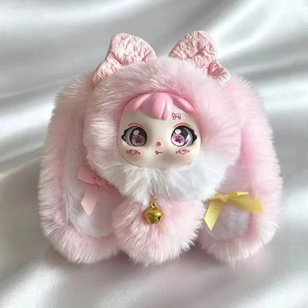 Cute Design Bowknot Rabbit Ear Keychain Material Bowknot Decoration Vinyl Face Pendant 15cm Vinyl Face Drooping Ear Rabbit