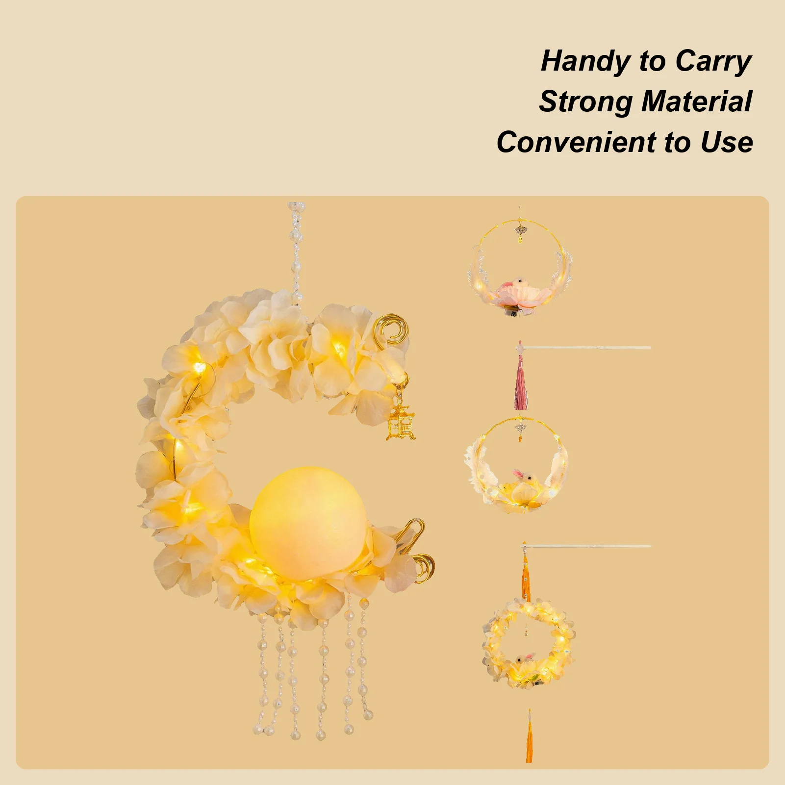 

Mid Autumn Festival Lantern Holiday Lantern Craft Kits Cute Portable Handheld Rabbit Ornament Mooncake Festival Theme for Kids